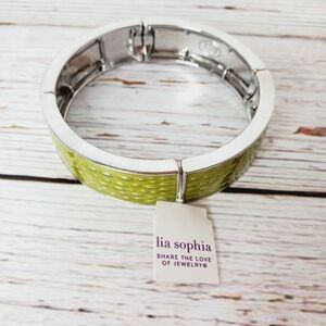 NEW LIA SOPHIA LIME GREEN CUFF BRACELET‎